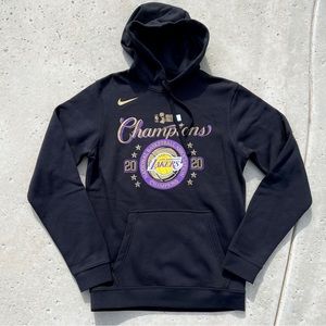 Lakers Nike 2020 NBA finals champions locker hoodie sweatshirt - Black / Small